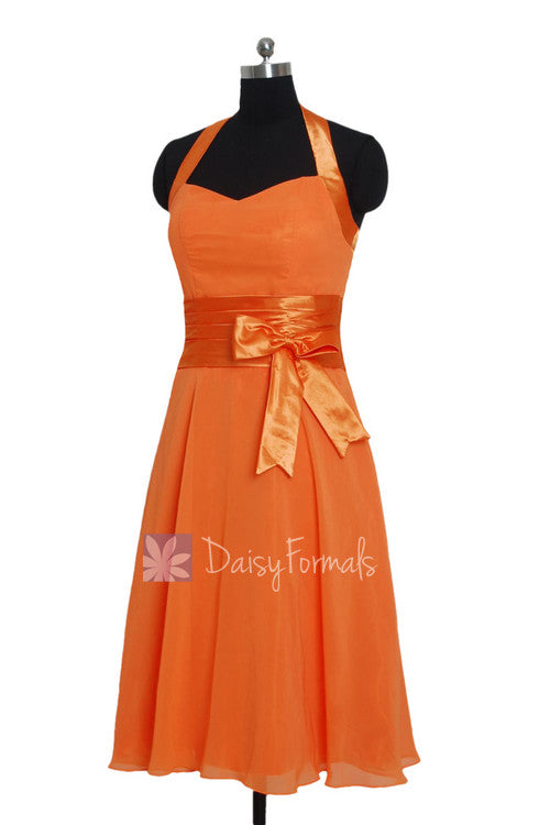 Eye-catching Short Halter Chiffon Formal Dress Discount Orange Bridesmaid Dress(BM8529) DaisyFormals-Bridesmaid and Formal Dresses in 59+ Colors Eye-catching Short Halter Chiffon Formal Dress Discount Orange Bridesmaid Dress(BM8529) DaisyFormals-Bridesmaid and Formal Dresses in 59+ Colors