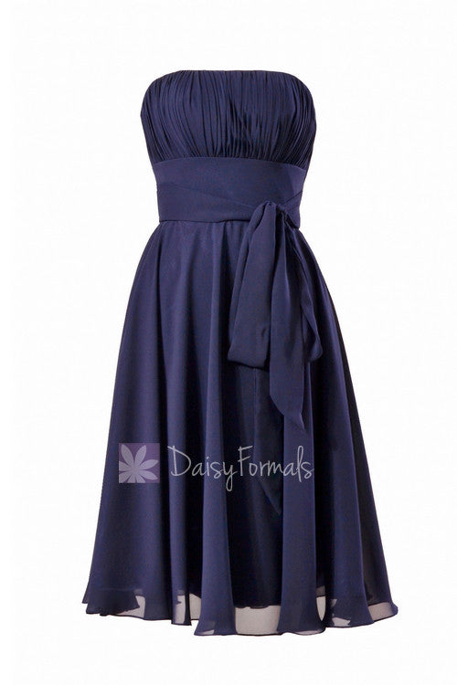 navy birthday dress Navy Strapless Bridesmaid Dress Online Short Bridal Party Dress With Sash(BM856) – DaisyFormals-Bridesmaid and Formal Dresses in 59+ Colors