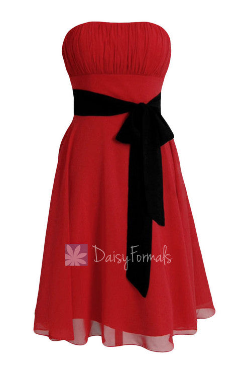 Classic A-line Short Red Formal Bridesmaid Dress Cocktail Prom Dress w –  DaisyFormals-Bridesmaid and Formal Dresses in 59+ Colors