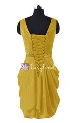 Ice Blue Chiffon Party Dress V Neckline Beading Prom Dress Bridesmaids Dress (BM873)
