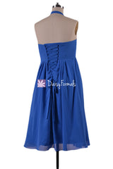 Royal Blue Chiffon Dress Short Women Party Dress Formal Evening Dress (BM892S)