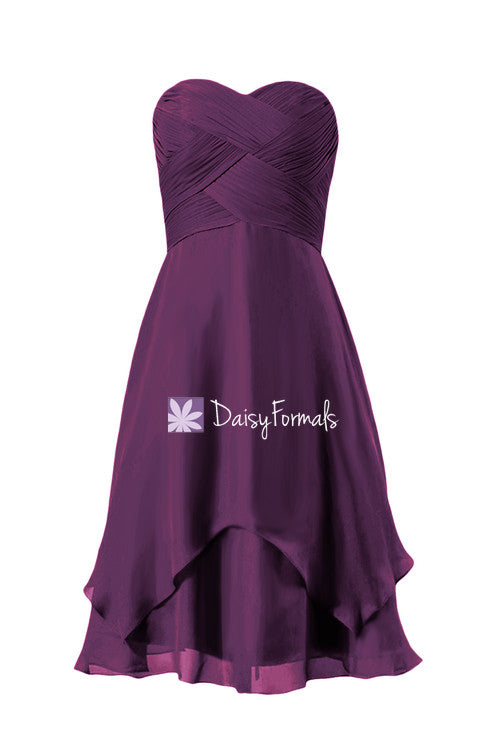 Dark Plum Party Dress Chiffon Dress Knee Length Byzantium Chiffon Brid DaisyFormals-Bridesmaid and Formal Dresses in 59+ Colors Dark Plum Party Dress Chiffon Dress Knee Length Byzantium Chiffon Brid DaisyFormals-Bridesmaid and Formal Dresses in 59+ Colors