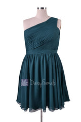In stock,ready to ship - plus size short rich peacock chiffon bridesmaid dress(bm10822s) - (rich peacock, sz24)