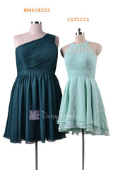Mint bridesmaid dress,mix & match chiffon bridesmaid dress online-bm10822s(knee length),cst1004 (high-low)