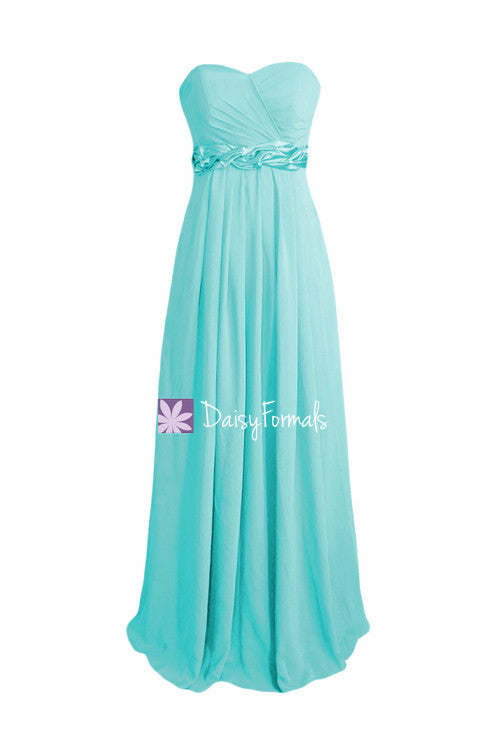 Long green blue chiffon formal dress long beach wedding party dress (bm98480)