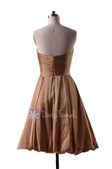 In stock,ready to ship - short pleated sweetheart gold color best bridesmaid dresses(bmav9081) - (vegas gold)