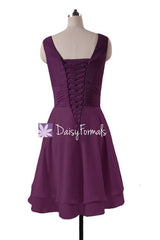 High Low Party Dress Deep V neckline Prom Dress Bridesmaids Dress (CST2226)