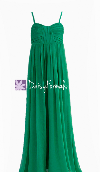 Jade green junior bridesmaid dress empire waist junior formal girl dress- fl956