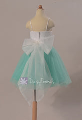 Lovely Spaghetti Straps Flower Girl Dress Mint Green Tulle Flower Girl Dress(FL2526)