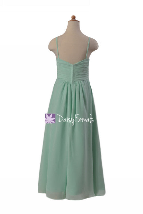 Mint Green Junior Bridesmaids Dress Full Length Junior Party Dress W/Spaghetti Straps (FL2442) DaisyFormals-Bridesmaid and Formal Dresses in 59+ Colors Mint Green Junior Bridesmaids Dress Full Length Junior Party Dress W/Spaghetti Straps (FL2442) DaisyFormals-Bridesmaid and Formal Dresses in 59+ Colors