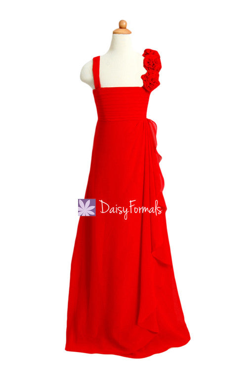 Red junior bridesmaid dresses discount