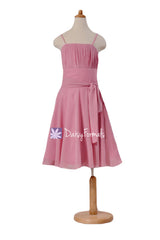 Cute lavender pink junior bridesmaids dress lovely pink junior party dresses (fl856)