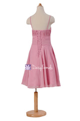 Cute Lavender Pink Junior Bridesmaids Dress Lovely Pink Junior Party Dress (FL856)