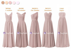 Custom Bridesmaids Dress Long Dusty Rose Dress - Dusty Hues (MM166)