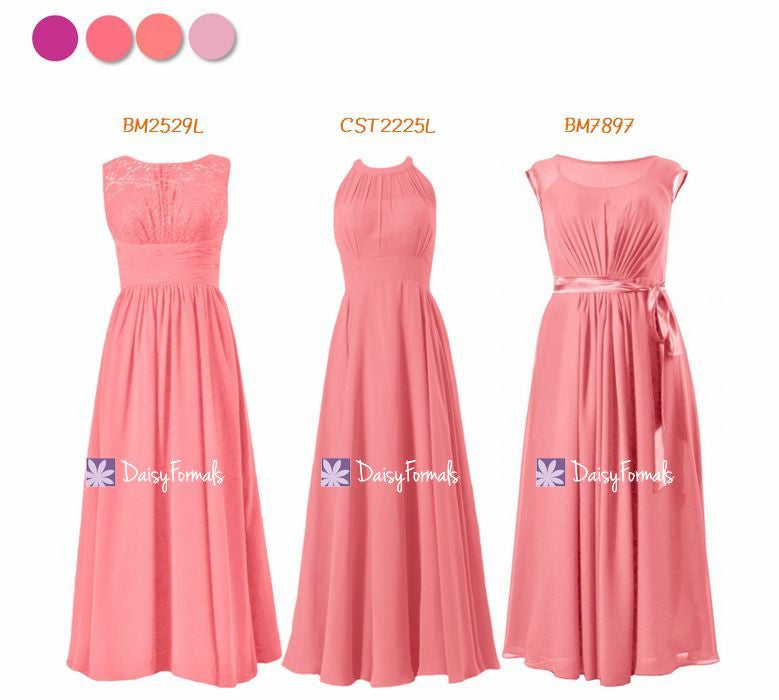 Coral Bridesmaids Dress Long Formal Dress to be Coral MM168 DaisyFormals Bridesmaid and Formal Dresses in 59 Colors
