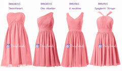 Short Mix 'n' Match Bridesmaids Dresses - Coral Berries (MM74)