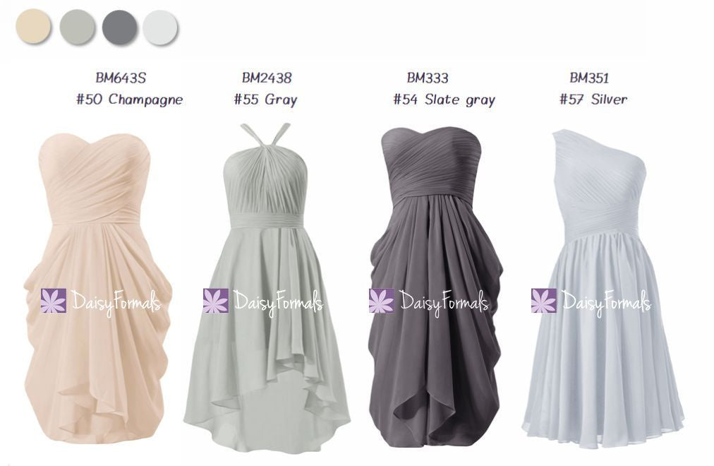 Lovely Mix & Match Bridesmaids Dress - Shades of Grey & Champagne (MM7 DaisyFormals-Bridesmaid and Formal Dresses in 59+ Colors Lovely Mix & Match Bridesmaids Dress - Shades of Grey & Champagne (MM7 DaisyFormals-Bridesmaid and Formal Dresses in 59+ Colors