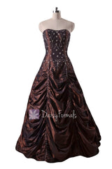 Long dark currant stunning princess prom special occasion dress (pr0041)