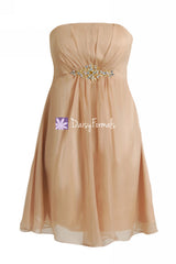 Elegant chiffon party dress chic strapless cocktail dress prom dress (pr28072)