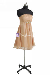 Elegant Chiffon Party Dress Chic Strapless Cocktail Dress Prom Dress (PR28072)