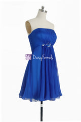 Simple Strapless Chiffon Party Dress Glamorous Cocktail Dress Prom Dress (PR28072)