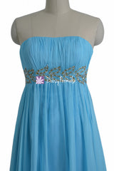 Long blue beading party dress for special occasions strapless formal dresses (pr28207)