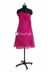 Beautiful fuchsia prom dress chic short chiffon summer party dress graduation dresses (pr28394)