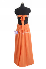 Orange Flirty Prom Dress Long Fashionable Strapless Chiffon Gown Party Dress (PR28512)