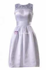 Modest white elegant wedding party dress little white lace party dress (wd2422atc)