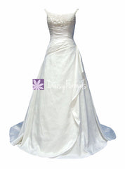 Graceful A line Wedding Dress Full Length Bridal Gown w/Richful beading, straps (WD58135)