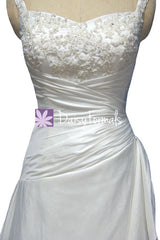 Graceful a line wedding party dress full length formal bridal gowns w/richful beading, straps (wd58135)