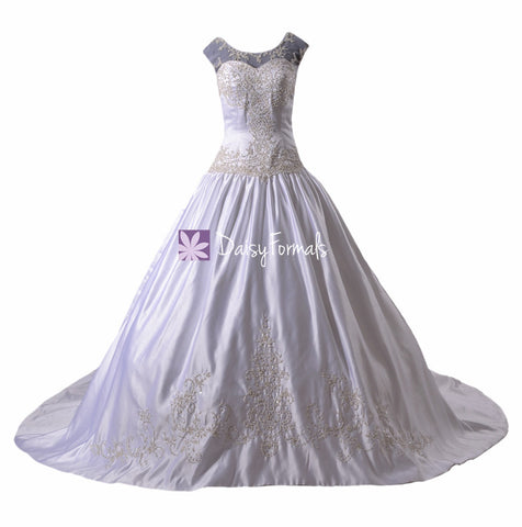 Appealing Modest Wedding Dress Luxury Embroidery Ball Gown Bridal Gown (WD8759)
