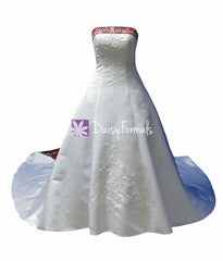 Beautiful embroidery wedding party dress long reasonable white wedding gowns (wd998)