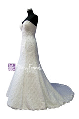 Appealing lace wedding dress / trumpet formal bridal gowns (wdg005)